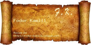 Fodor Kamill névjegykártya