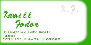 kamill fodor business card